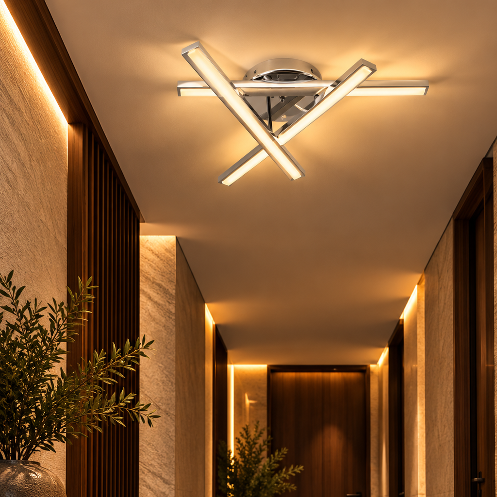 MANOR 3-Light Chrome LED Ceiling Light | 36W | Clarus Lights 80477-01-C03-CR
